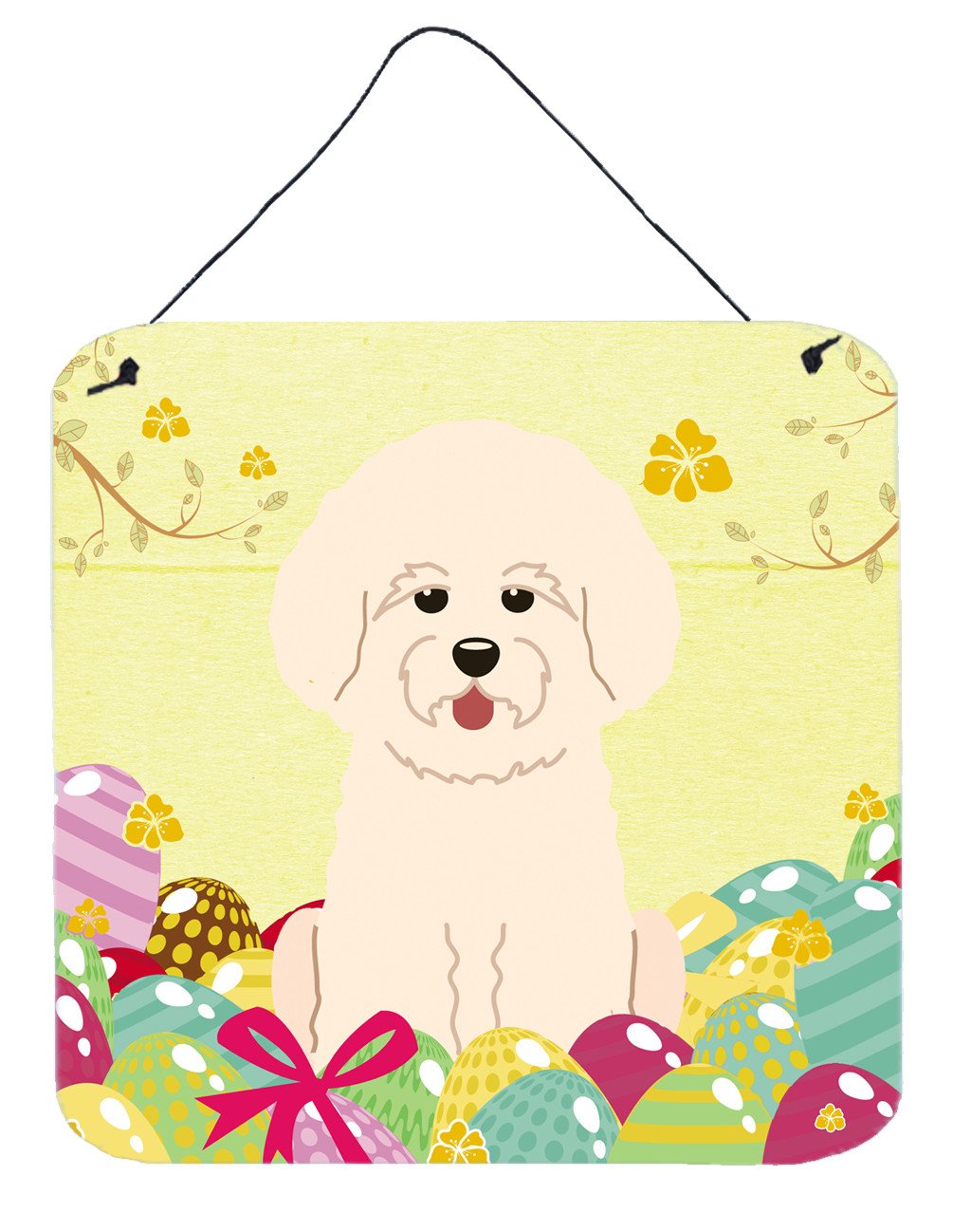 Easter Eggs Bichon Frise Wall or Door Hanging Prints BB6075DS66 by Caroline's Treasures