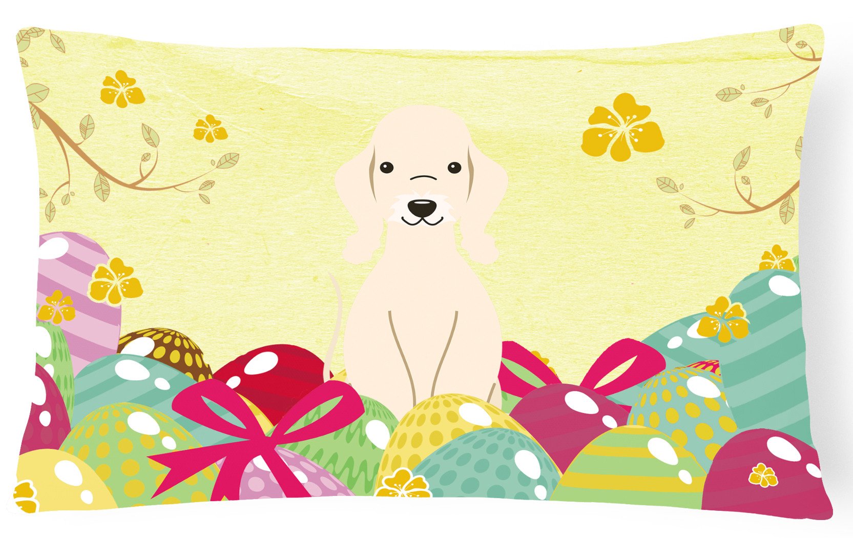 Easter Eggs Bedlington Terrier Sandy Canvas Fabric Decorative Pillow BB6091PW1216 by Caroline's Treasures