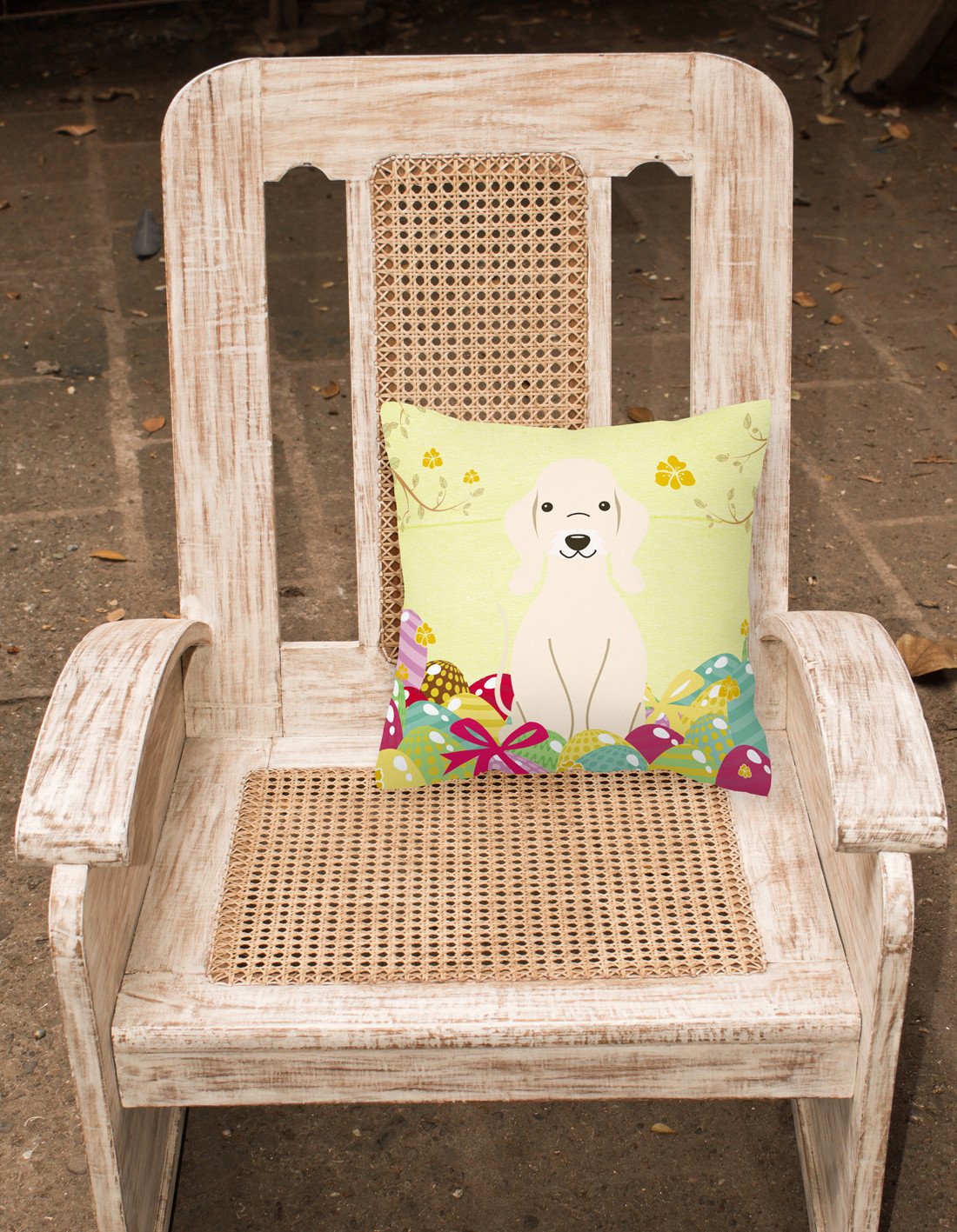 Easter Eggs Bedlington Terrier Sandy Fabric Decorative Pillow BB6091PW1818 by Caroline's Treasures