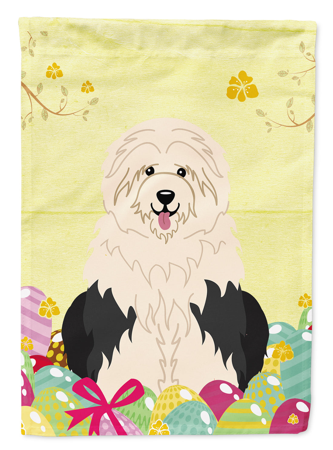 Easter Eggs Old English Sheepdog Flag Canvas House Size BB6096CHF