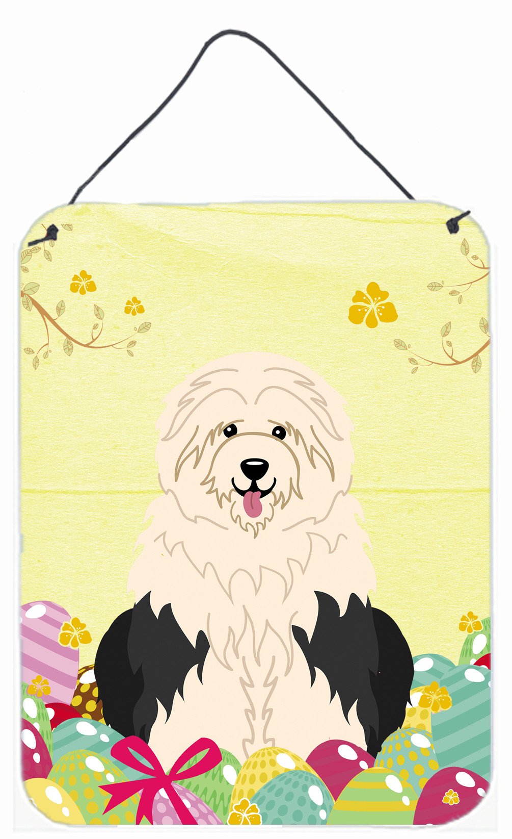 Easter Eggs Old English Sheepdog Wall or Door Hanging Prints BB6096DS1216 by Caroline's Treasures