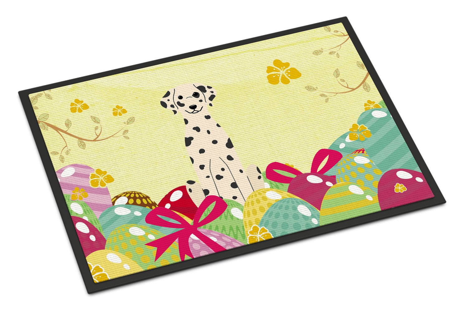 Easter Eggs Dalmatian Indoor or Outdoor Mat 24x36 BB6097JMAT by Caroline's Treasures