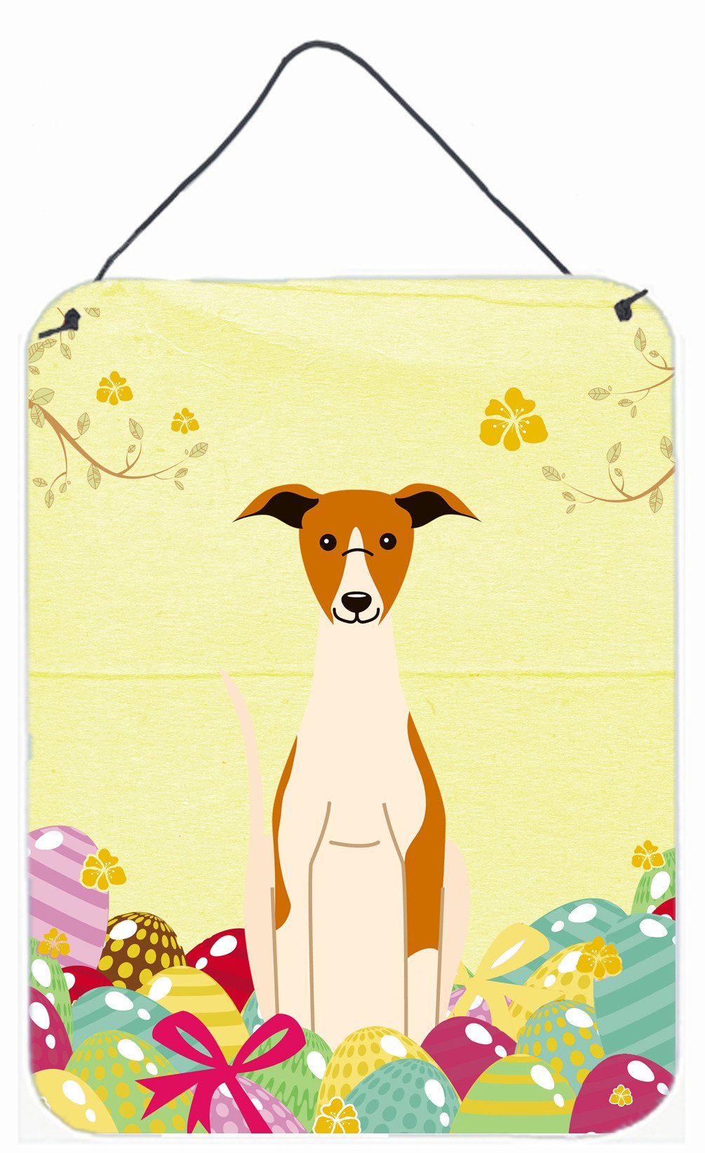 Easter Eggs Whippet Wall or Door Hanging Prints BB6099DS1216 by Caroline's Treasures