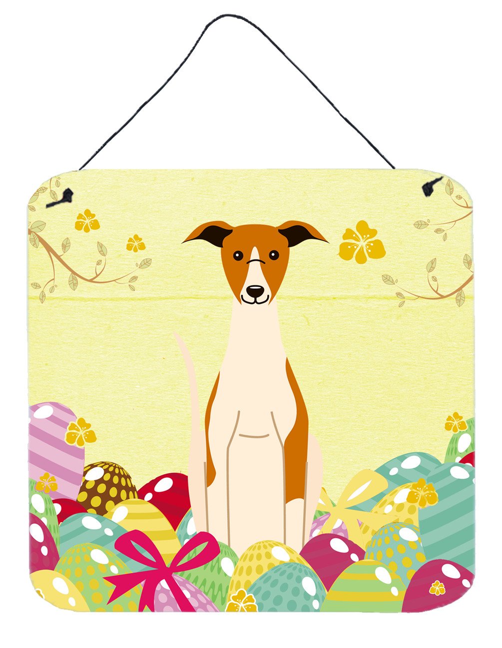Easter Eggs Whippet Wall or Door Hanging Prints BB6099DS66 by Caroline's Treasures