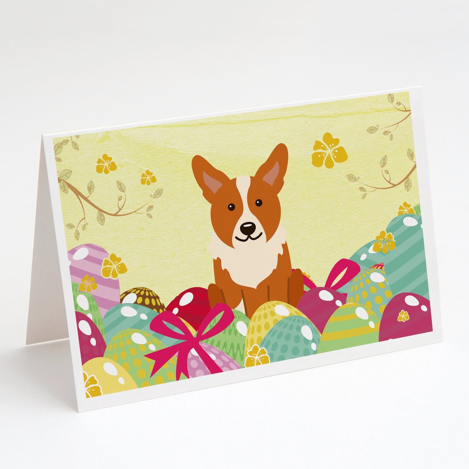 Buy this Easter Eggs Corgi Greeting Cards and Envelopes Pack of 8