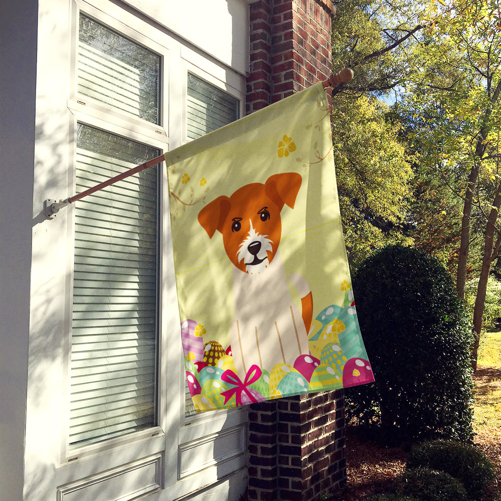 Easter Eggs Jack Russell Terrier Flag Canvas House Size BB6108CHF