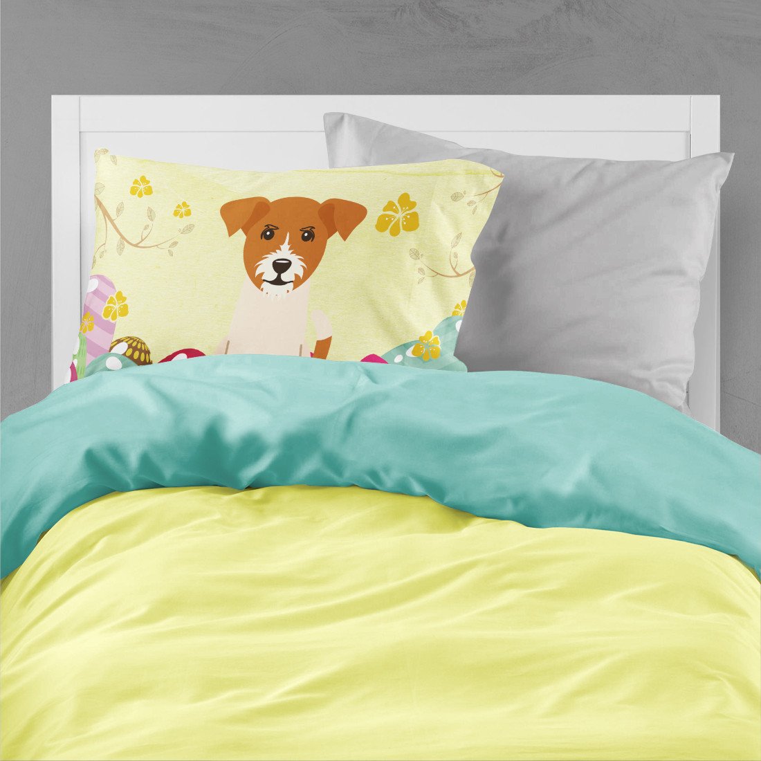 Easter Eggs Jack Russell Terrier Fabric Standard Pillowcase BB6108PILLOWCASE by Caroline's Treasures