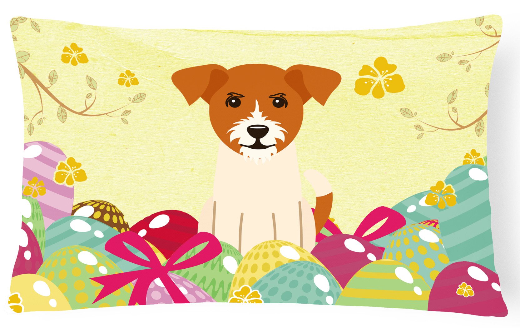 Easter Eggs Jack Russell Terrier Canvas Fabric Decorative Pillow BB6108PW1216 by Caroline's Treasures