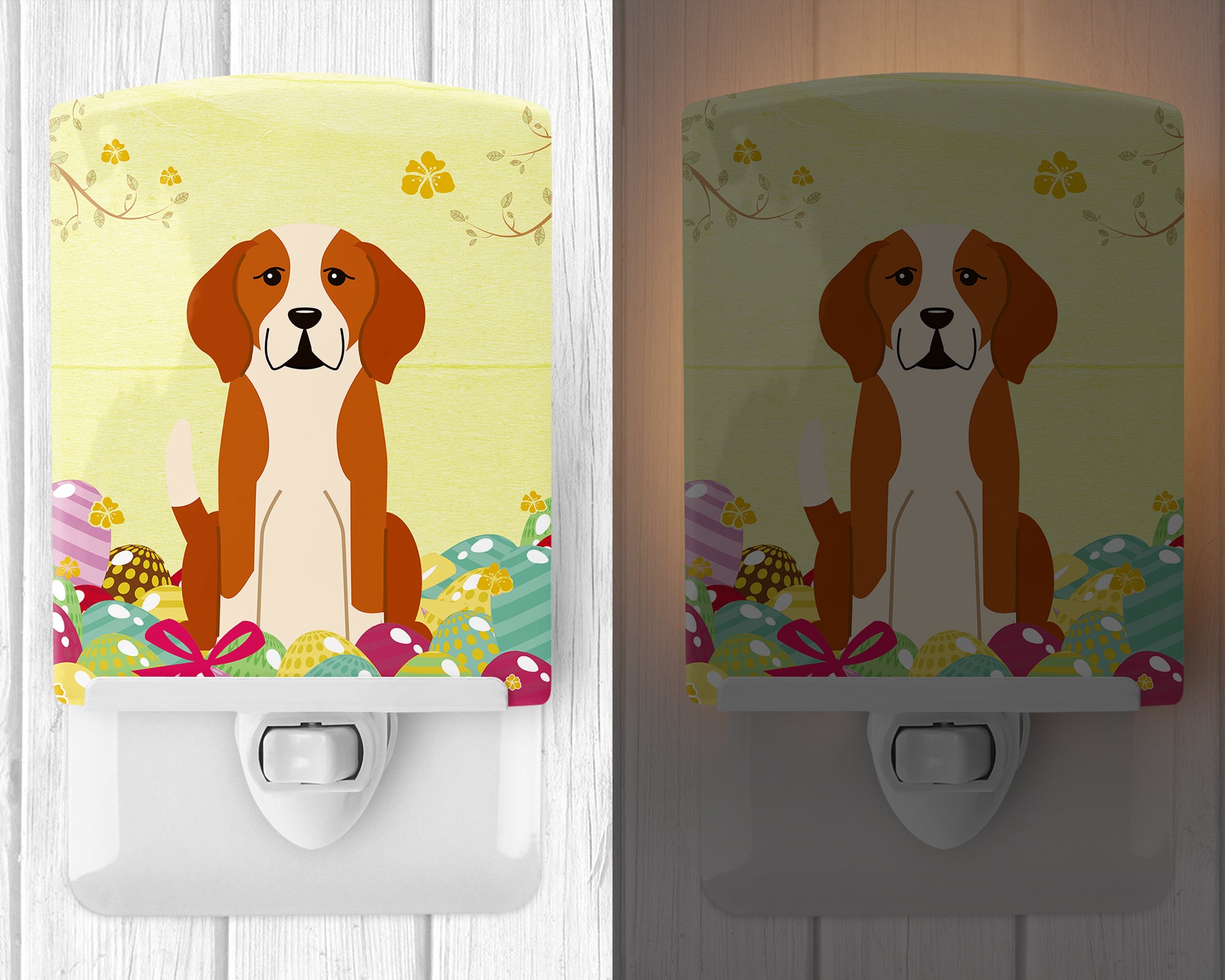 Easter Eggs English Foxhound Ceramic Night Light BB6110CNL - the-store.com