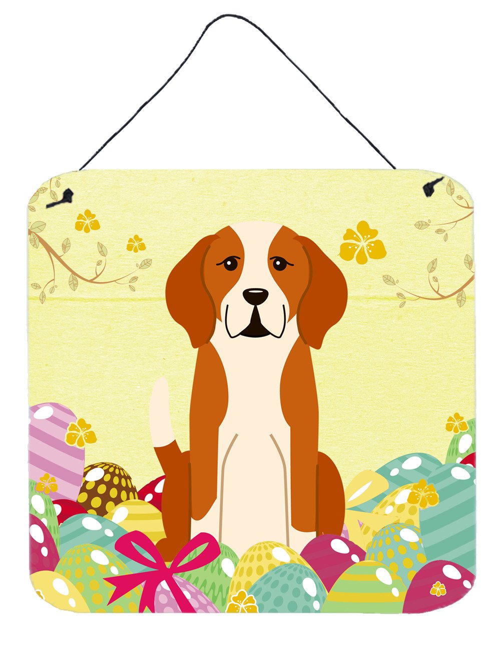 Easter Eggs English Foxhound Wall or Door Hanging Prints BB6110DS66 by Caroline's Treasures