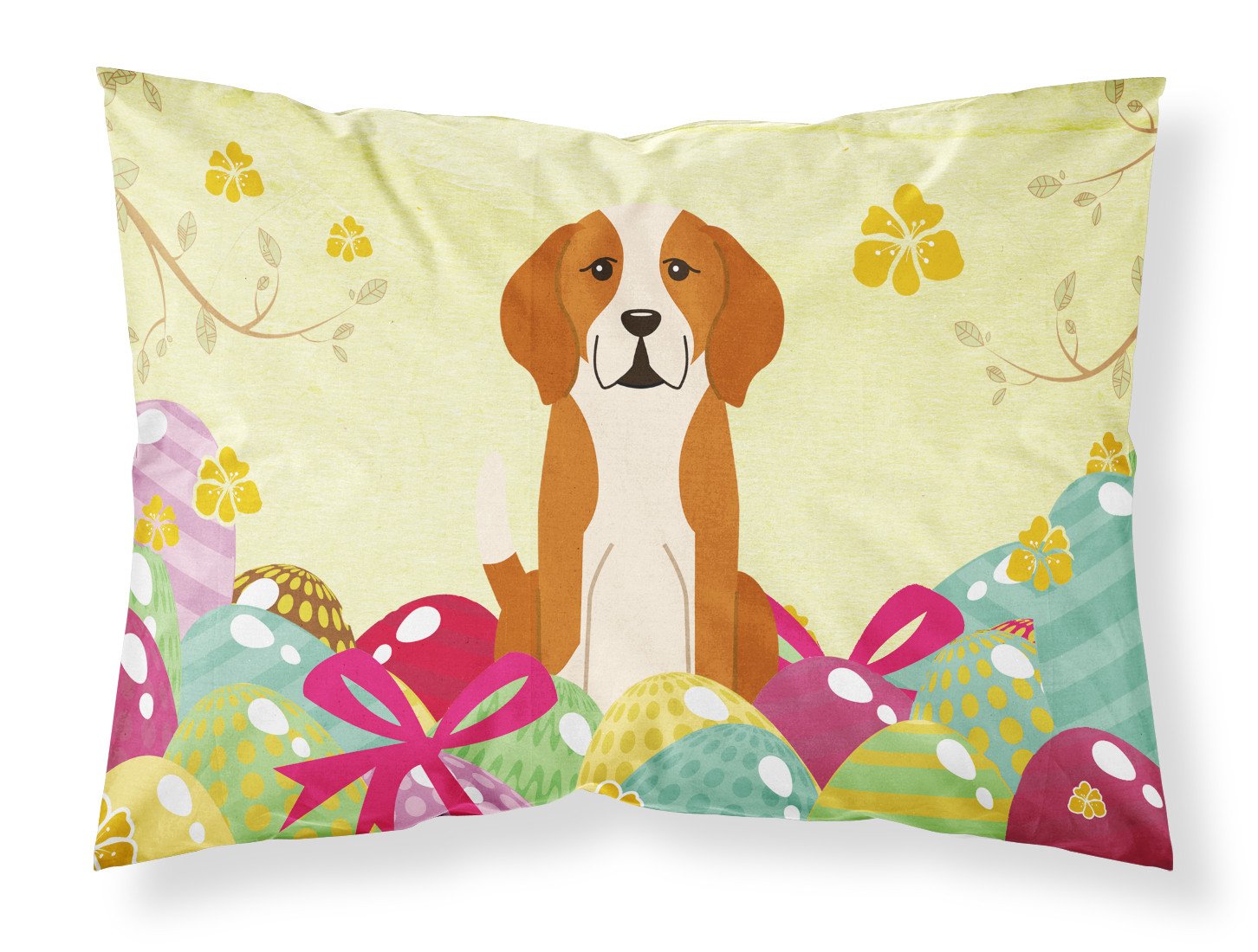 Easter Eggs English Foxhound Fabric Standard Pillowcase BB6110PILLOWCASE by Caroline's Treasures