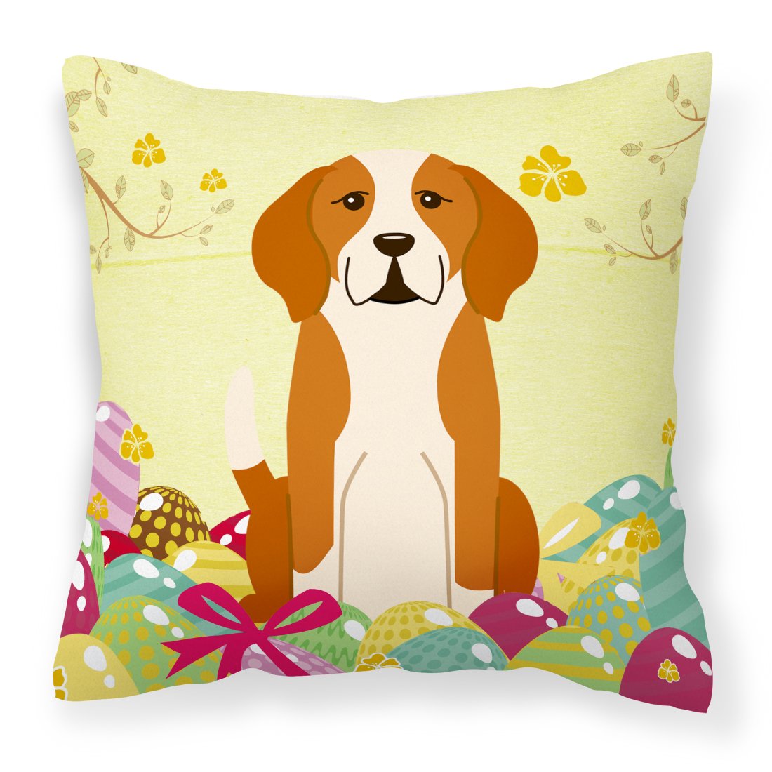 Easter Eggs English Foxhound Fabric Decorative Pillow BB6110PW1818 by Caroline's Treasures