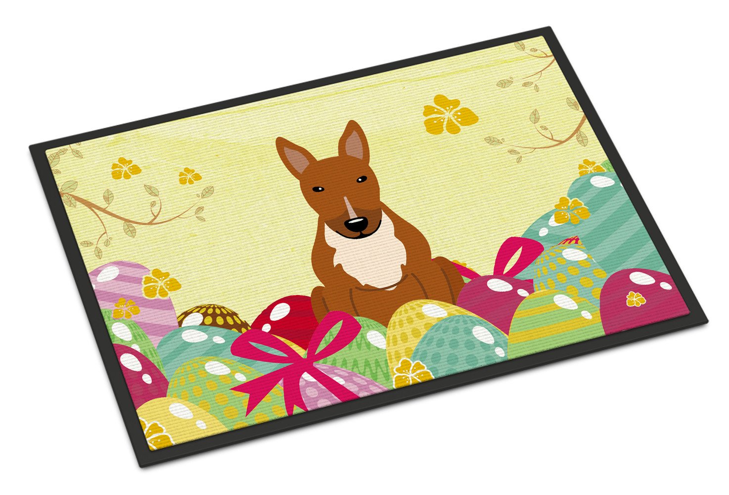 Easter Eggs Bull Terrier Red Indoor or Outdoor Mat 24x36 BB6134JMAT by Caroline's Treasures