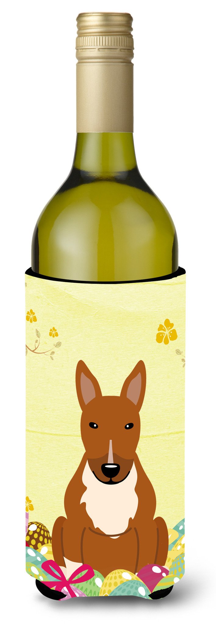 Easter Eggs Bull Terrier Red Wine Bottle Beverge Insulator Hugger BB6134LITERK by Caroline's Treasures