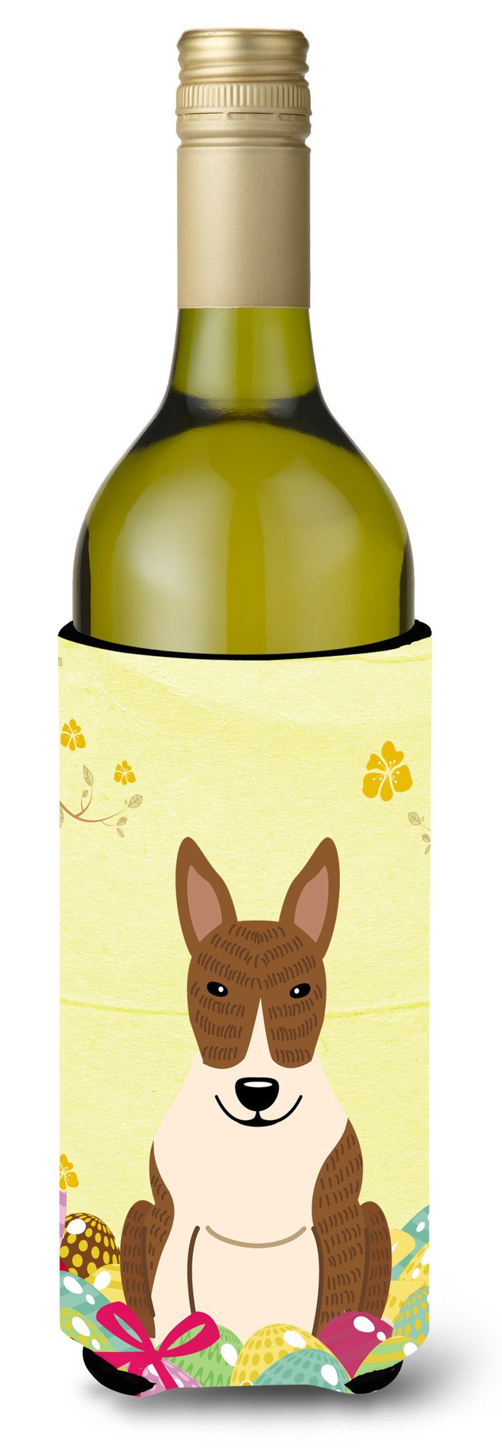 Easter Eggs Bull Terrier Brindle Wine Bottle Beverge Insulator Hugger BB6137LITERK by Caroline's Treasures