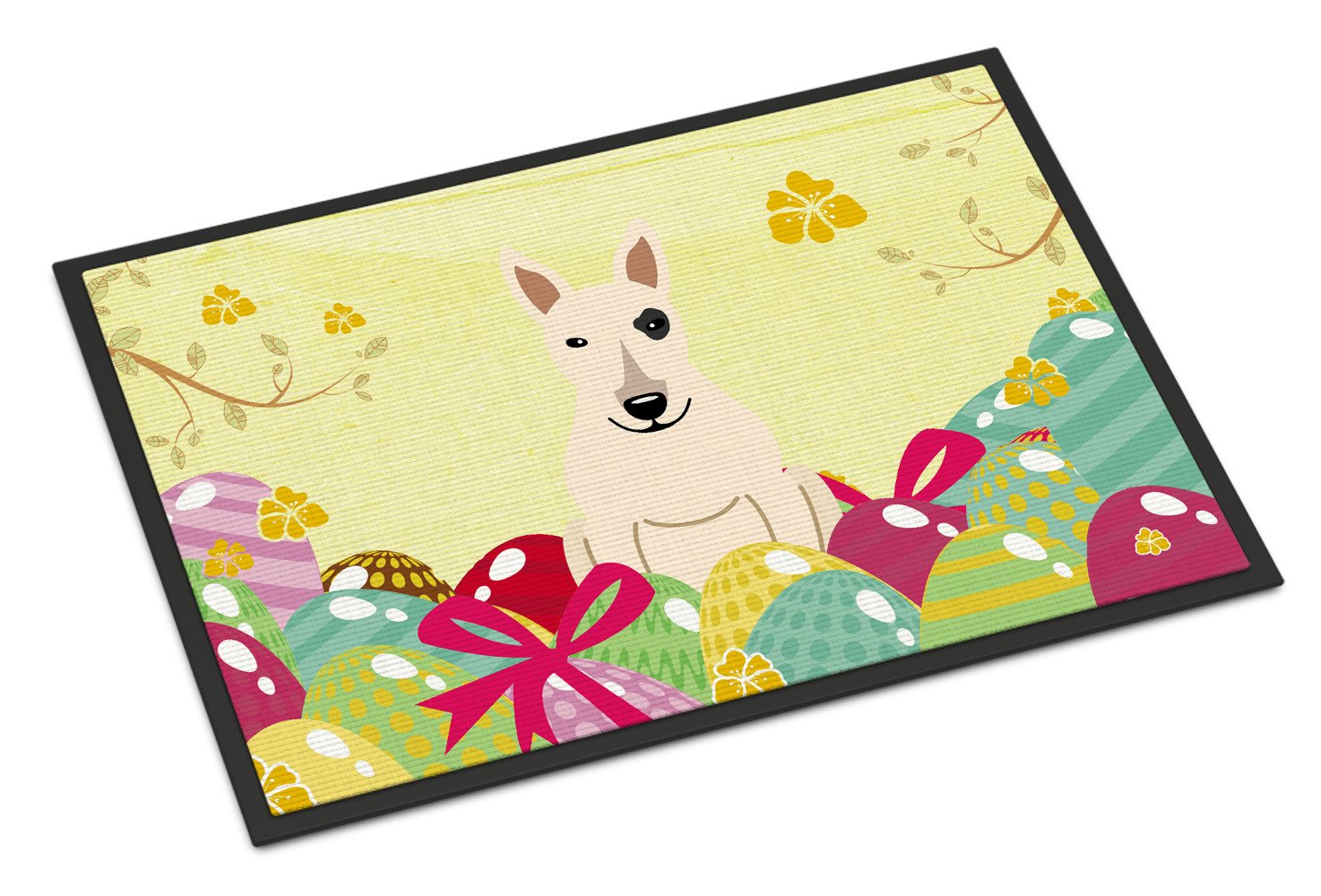 Easter Eggs Bull Terrier White Indoor or Outdoor Mat 24x36 BB6138JMAT by Caroline's Treasures