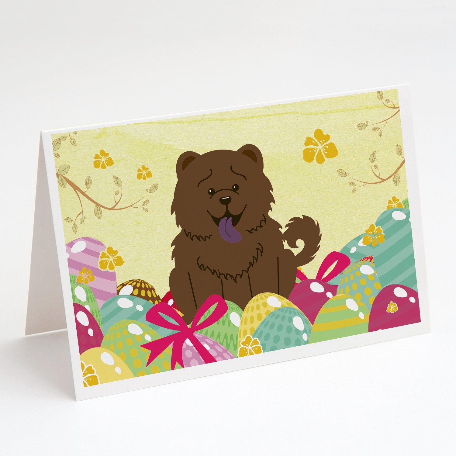 Buy this Easter Eggs Chow Chow Chocolate Greeting Cards and Envelopes Pack of 8