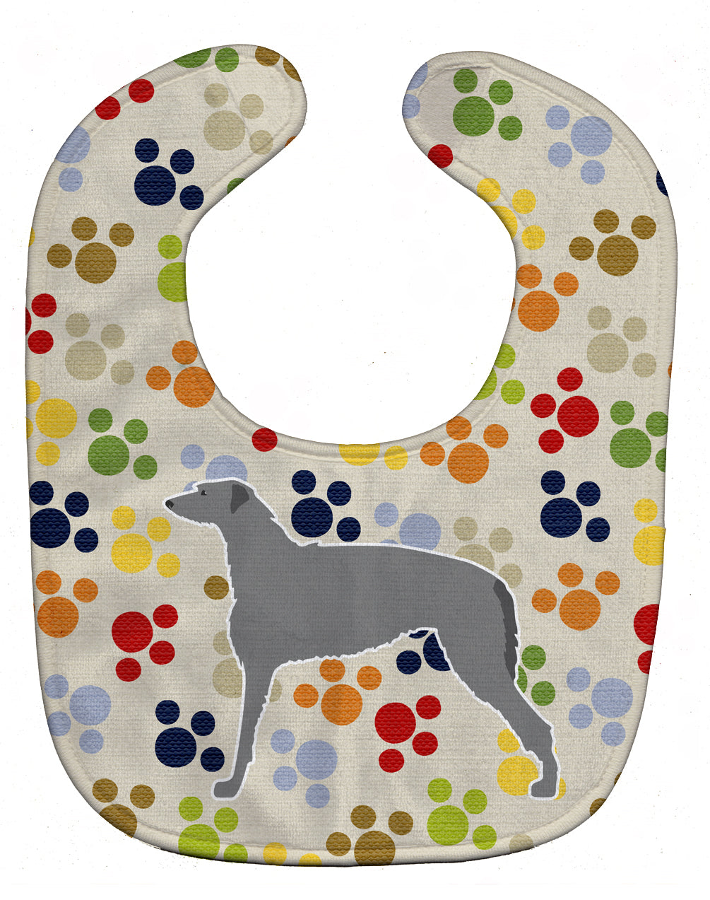 Scottish Deerhound Pawprints Baby Bib BB6301BIB - the-store.com