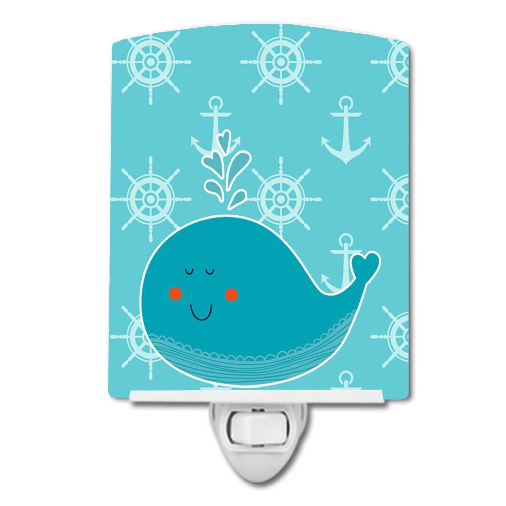Whale with Anchors Ceramic Night Light BB6765CNL - the-store.com