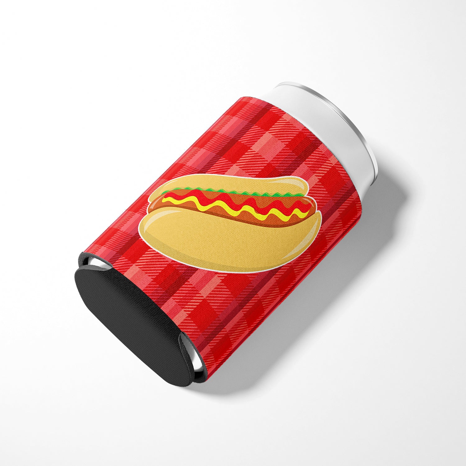 Hot Dog Plaid Can or Bottle Hugger BB6813CC