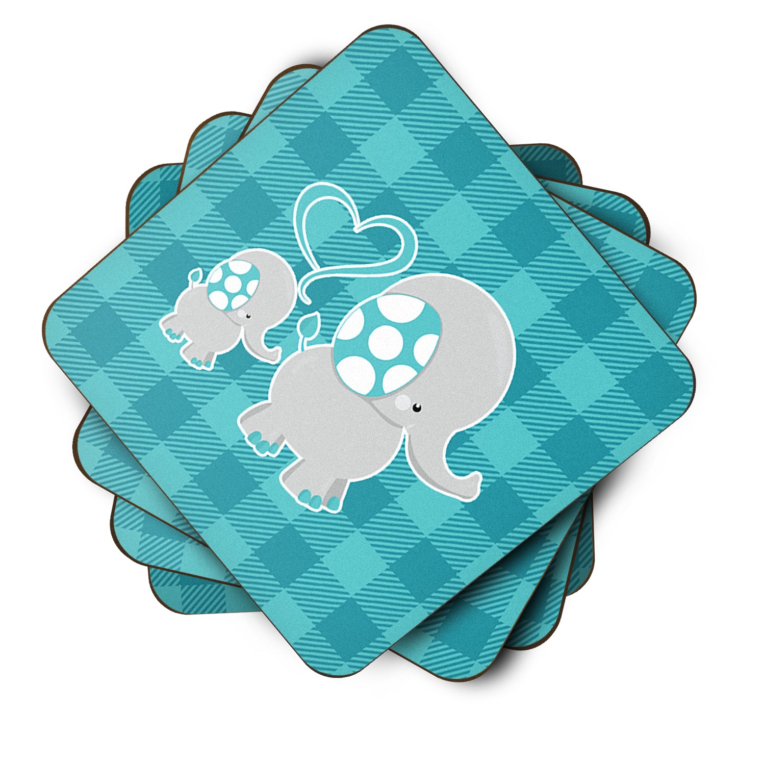 Mommy and Baby Elephant Foam Coaster Set of 4 BB6834FC - the-store.com