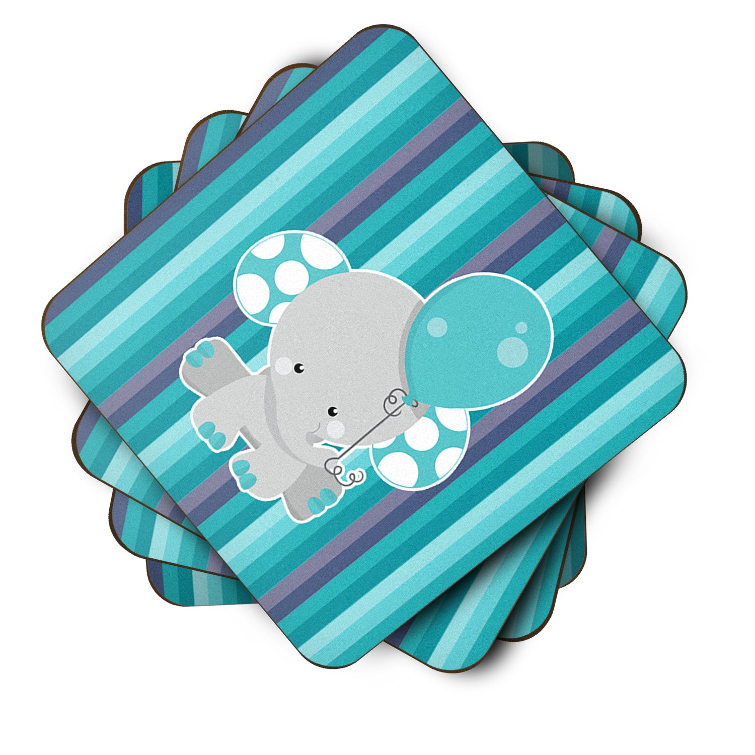 Grey Elephant with Balloon Foam Coaster Set of 4 BB6842FC - the-store.com