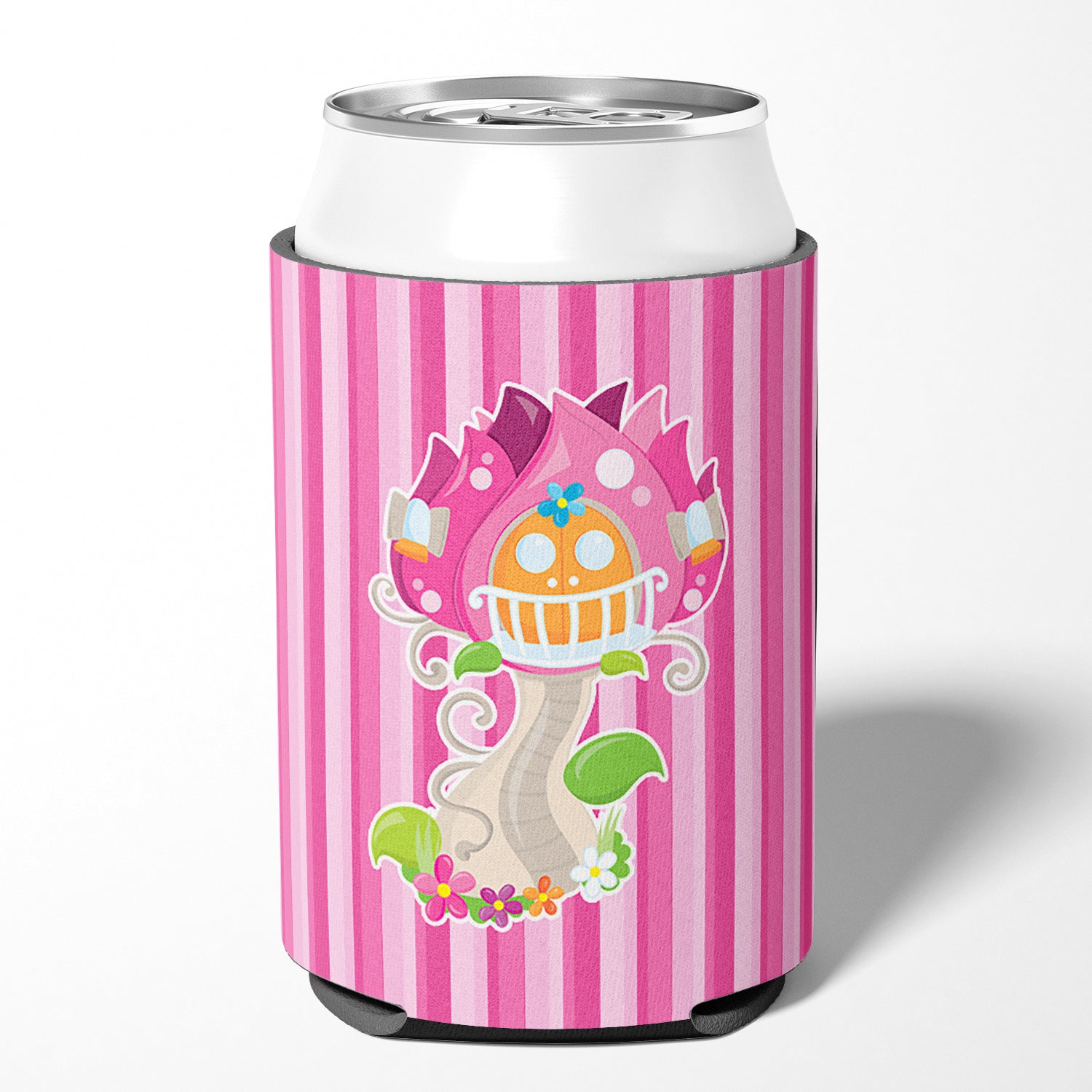Fairy House Pink Stripes Can or Bottle Hugger BB6907CC