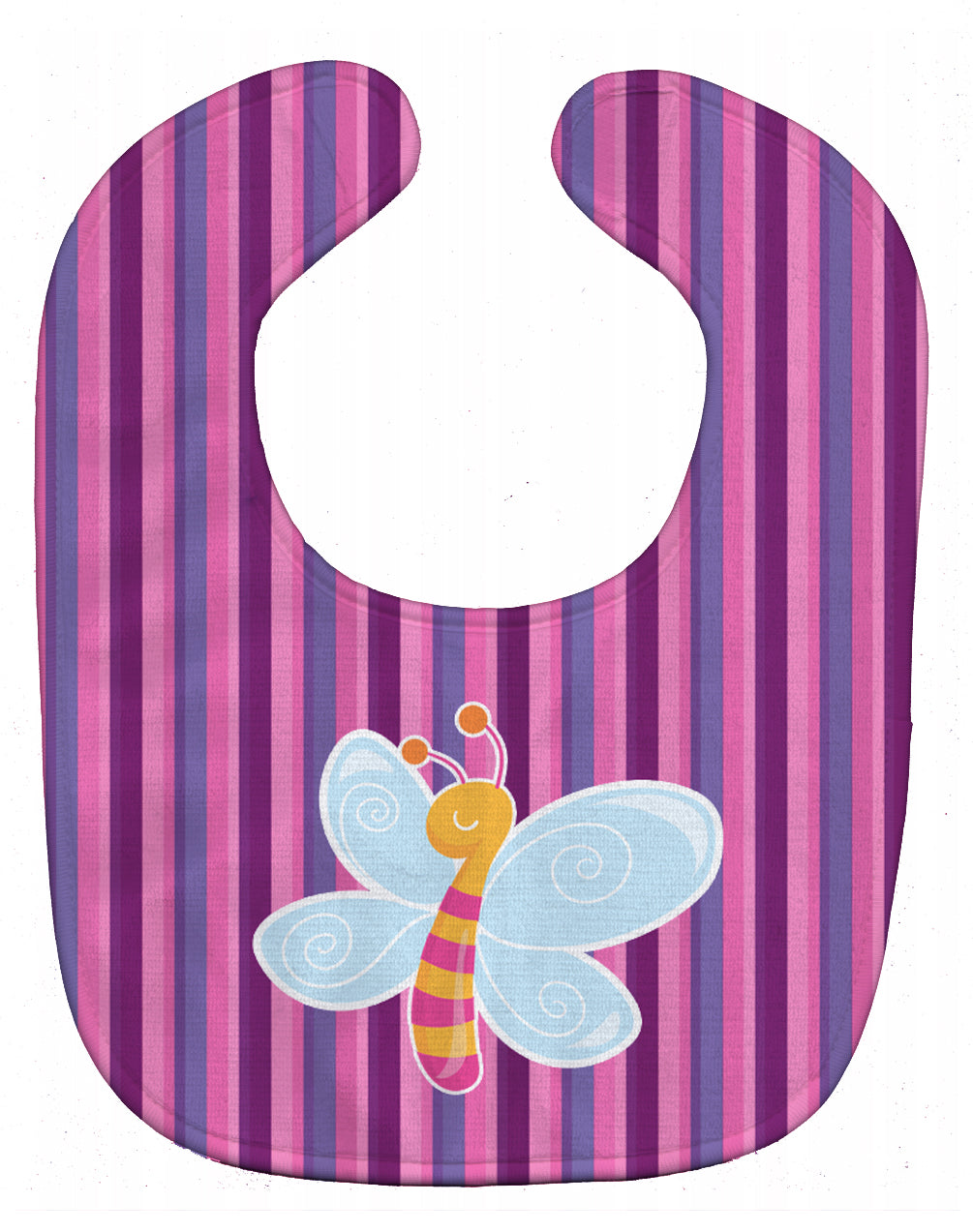 Dragonfly in Pink Stripes Baby Bib BB6916BIB - the-store.com