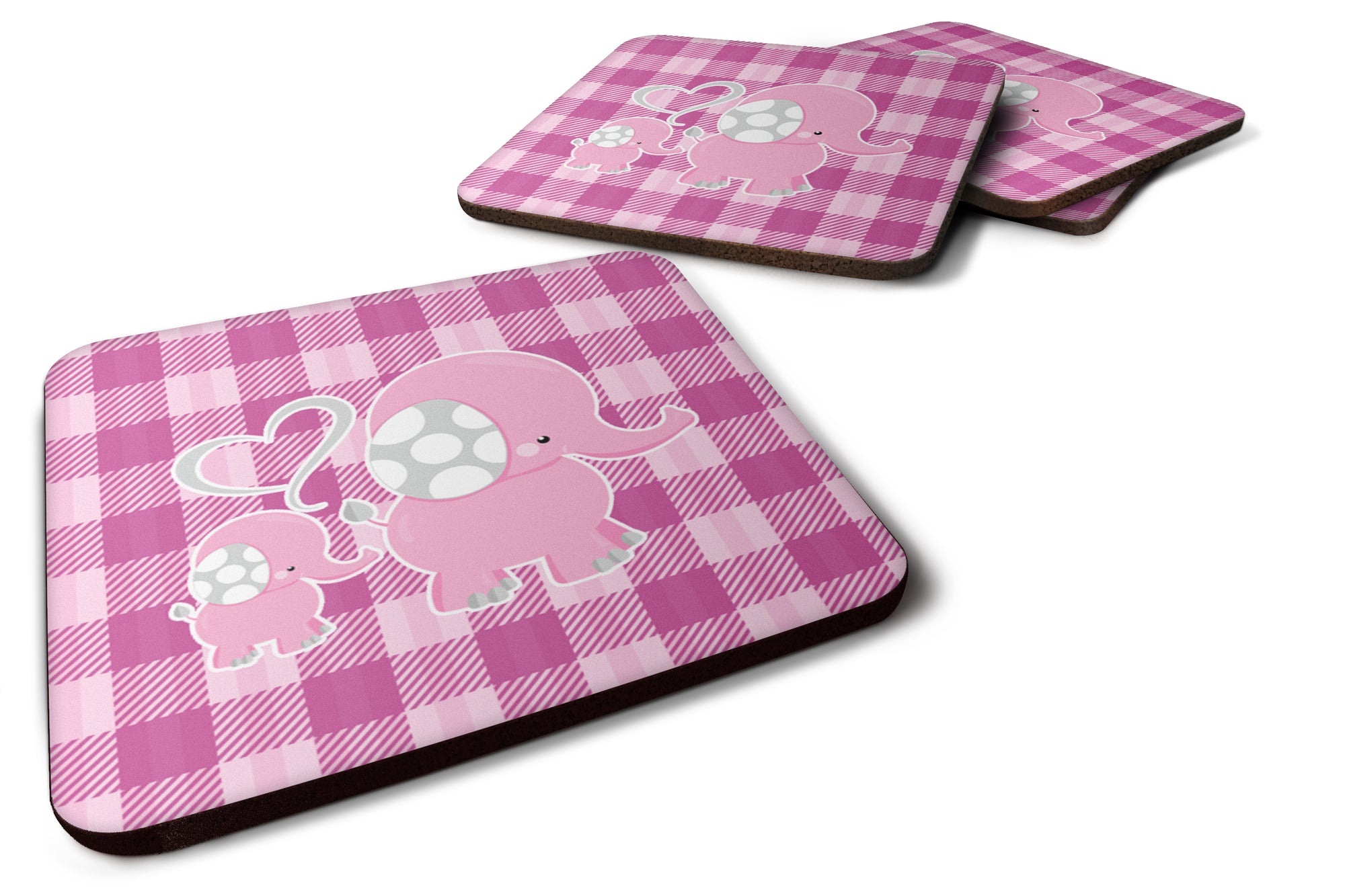 Elephant and Baby Foam Coaster Set of 4 BB6953FC - the-store.com