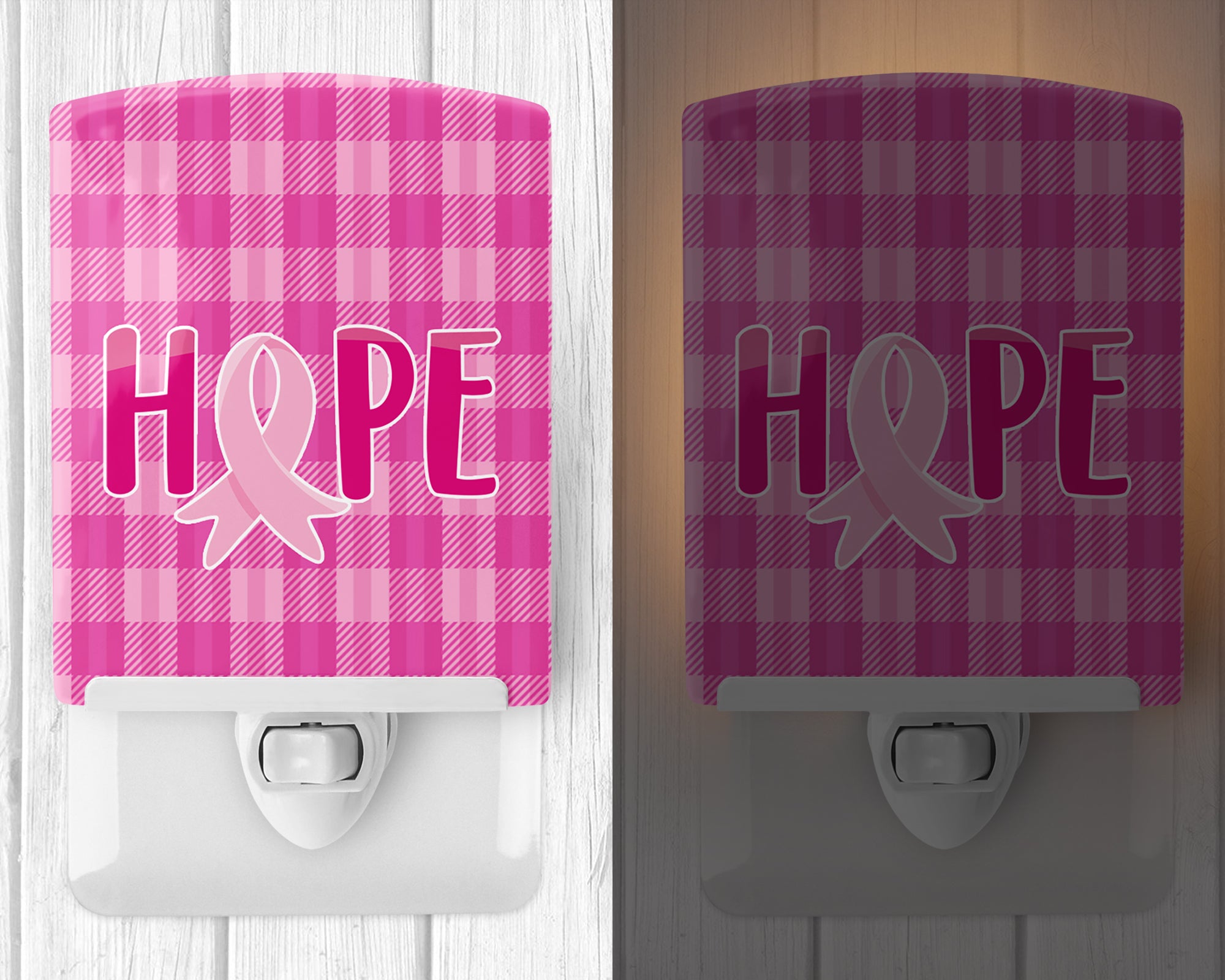 Breast Cancer Awareness Ribbon Hope Ceramic Night Light BB6981CNL - the-store.com