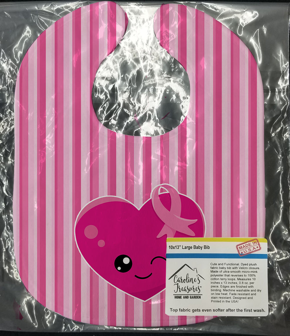 Breast Cancer Awareness Ribbon Heart Baby Bib BB6982BIB - the-store.com