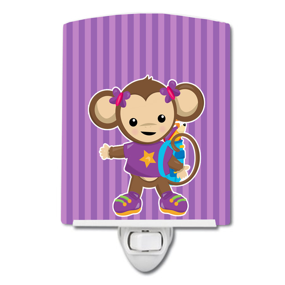 Monkey with Backpack Ceramic Night Light BB7017CNL - the-store.com
