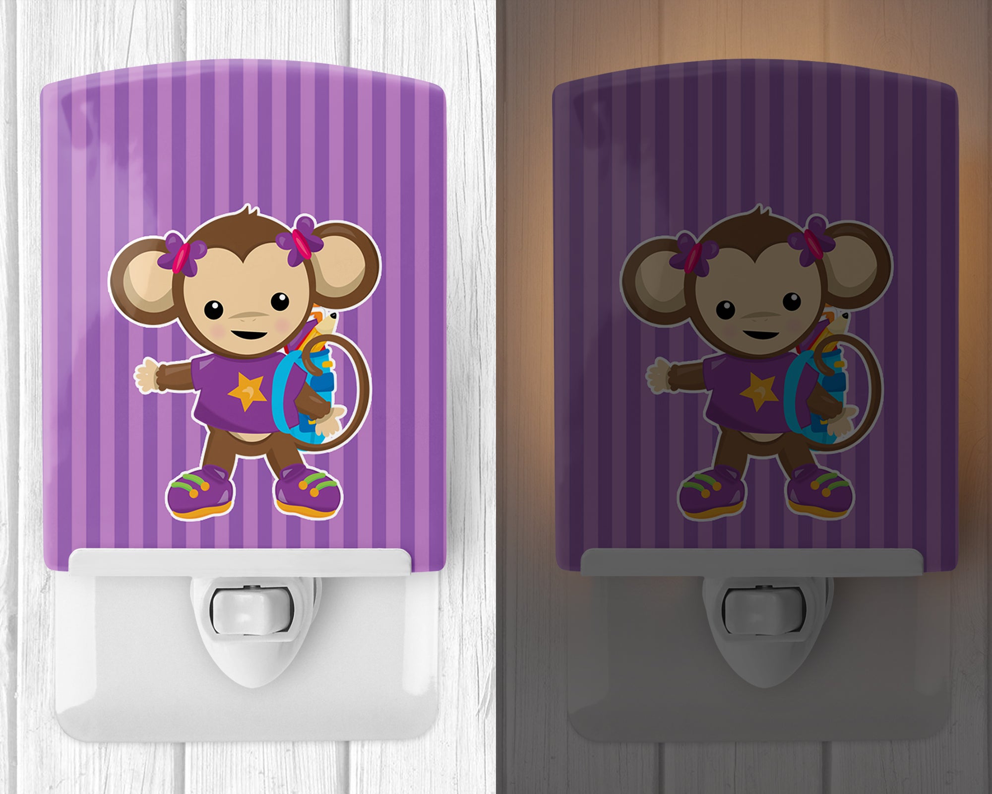 Monkey with Backpack Ceramic Night Light BB7017CNL - the-store.com