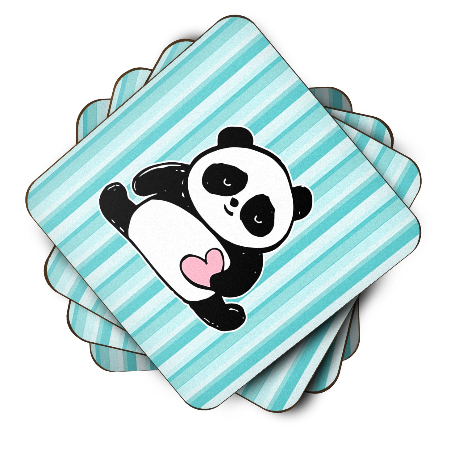 Panda Bear Love Foam Coaster Set of 4 BB7040FC - the-store.com