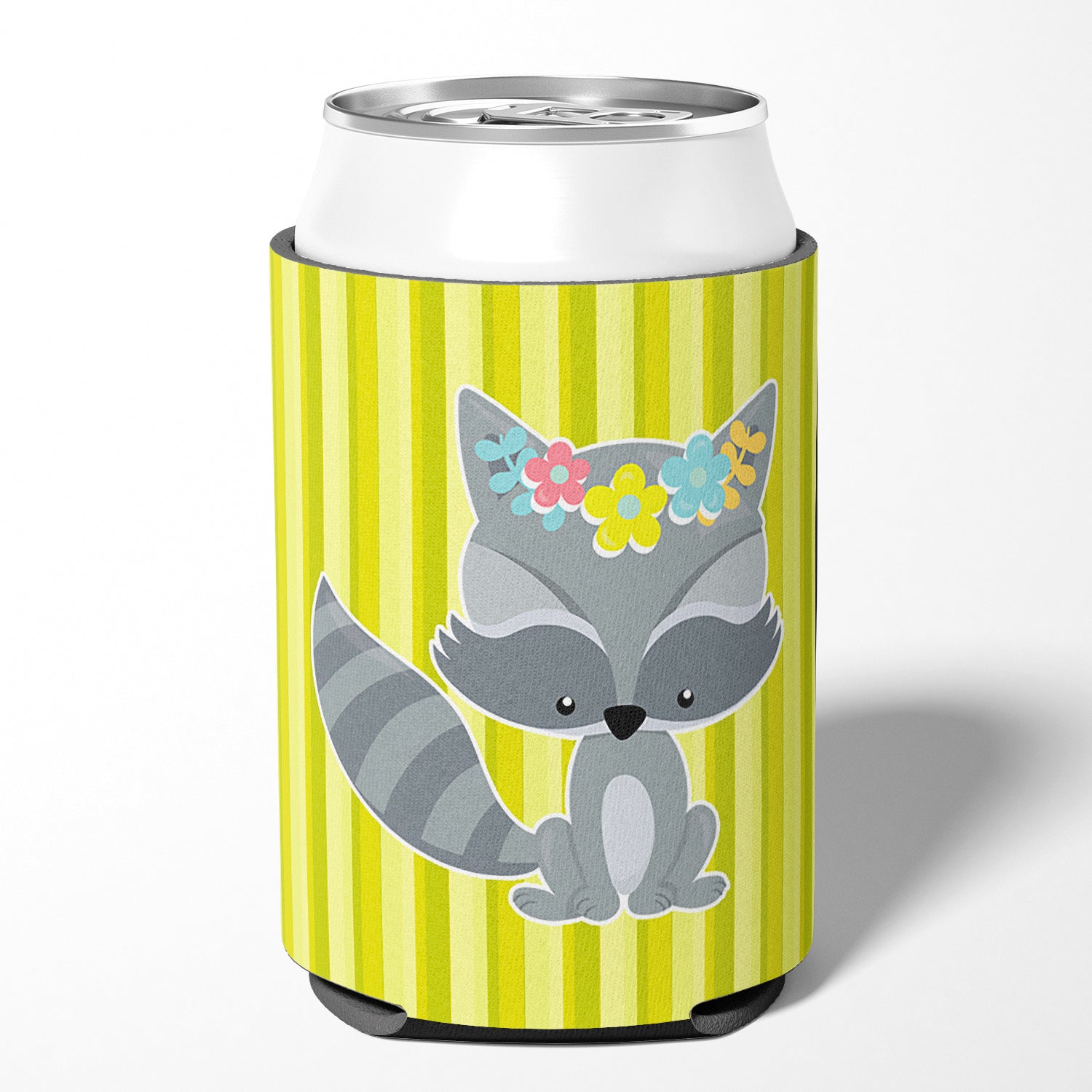 Raccoon with Flowers Can or Bottle Hugger BB7095CC