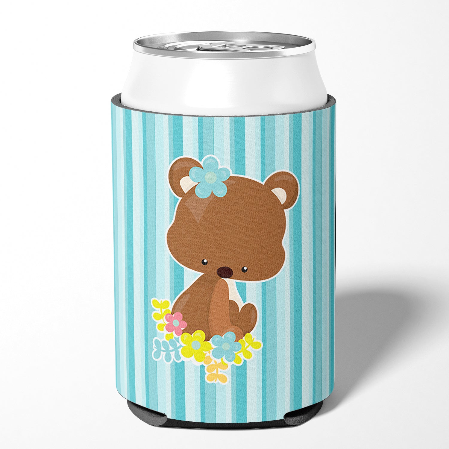 Bear with Flowers Can or Bottle Hugger BB7096CC