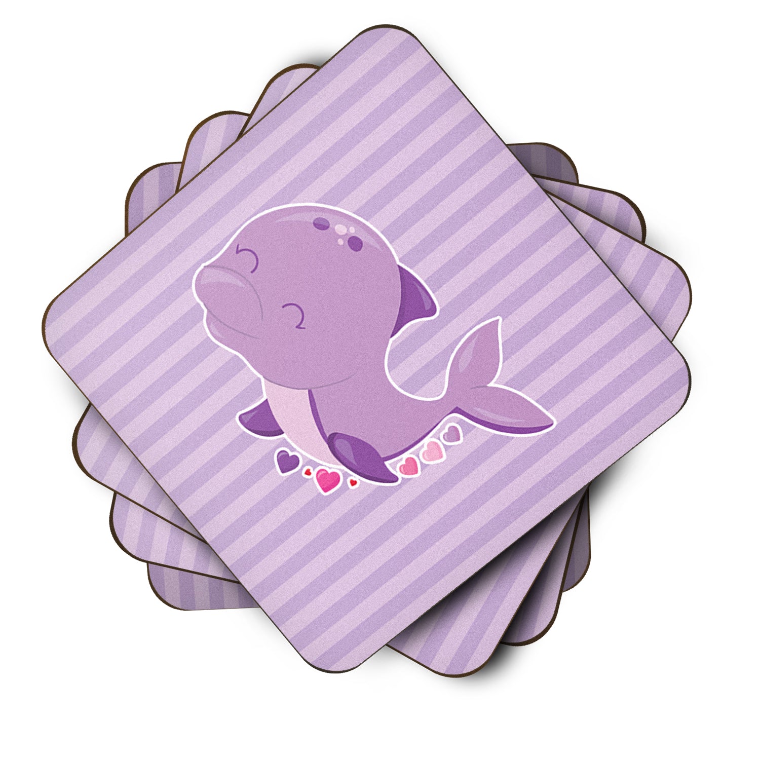 Purple Dolphin Foam Coaster Set of 4 BB7132FC - the-store.com