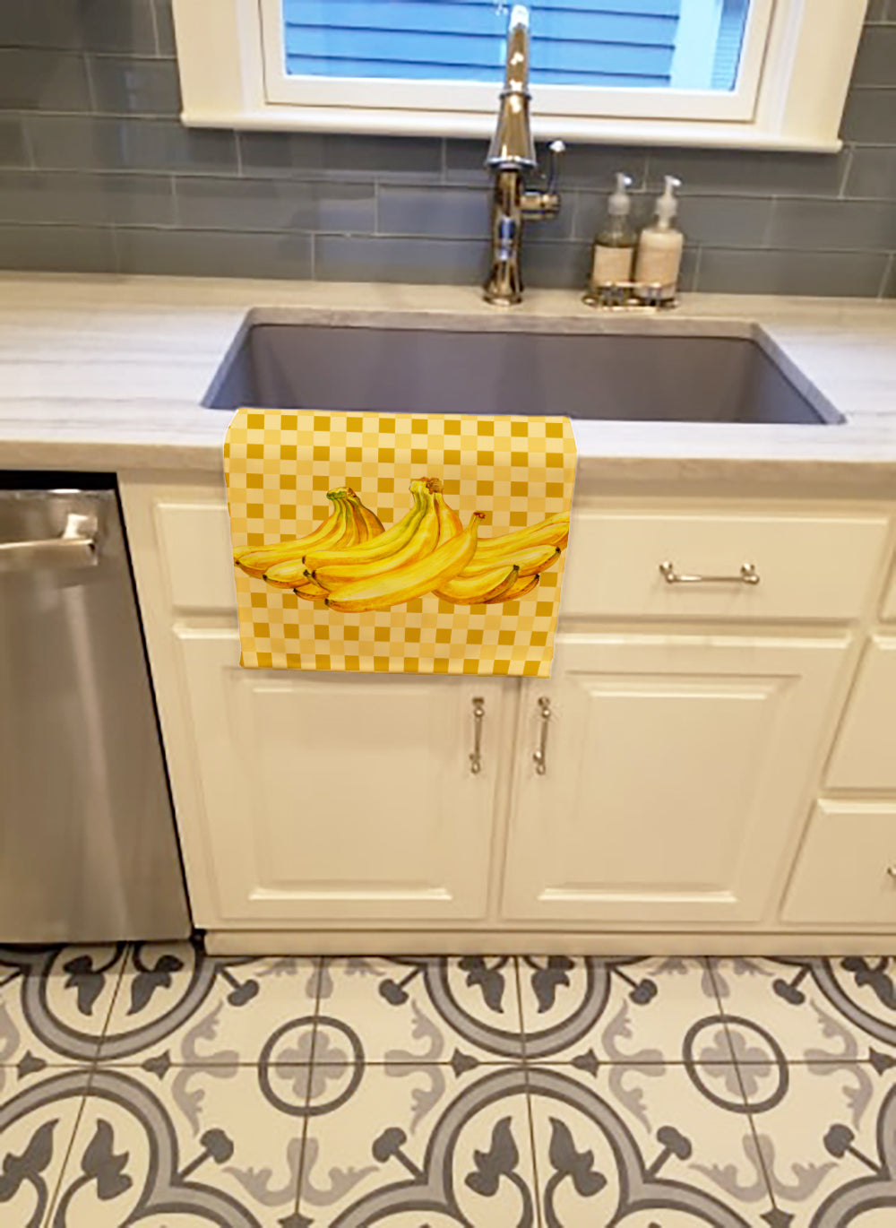 Bananas on Basketweave Kitchen Towel BB7166KTWL - the-store.com