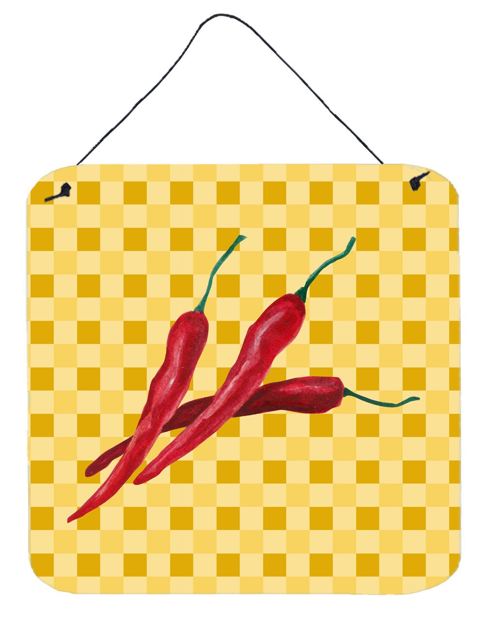 Chili Peppers on Basketweave Wall or Door Hanging Prints BB7195DS66 by Caroline's Treasures