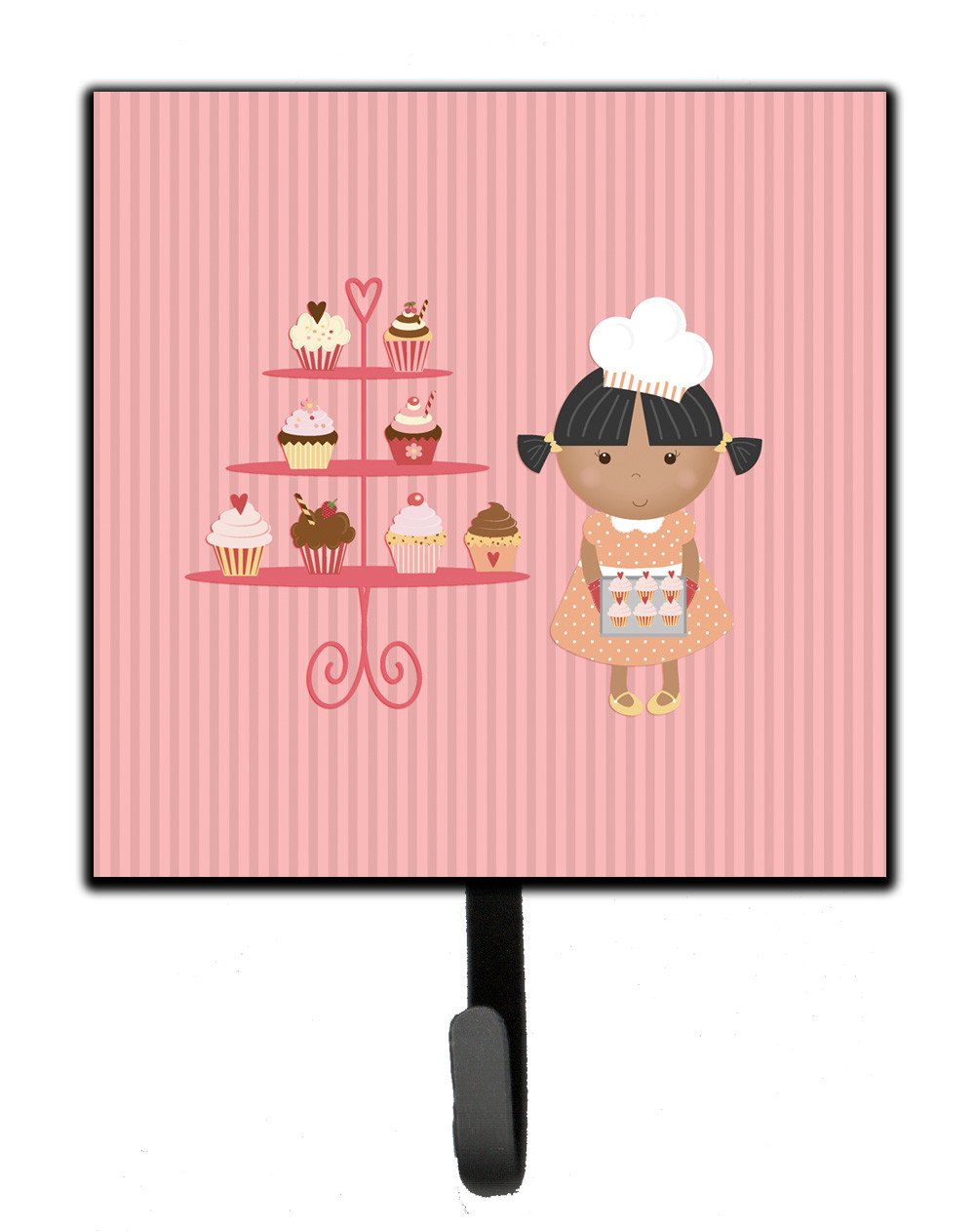 Cupcake Baker African American Pink Leash or Key Holder BB7257SH4 by Caroline&#39;s Treasures