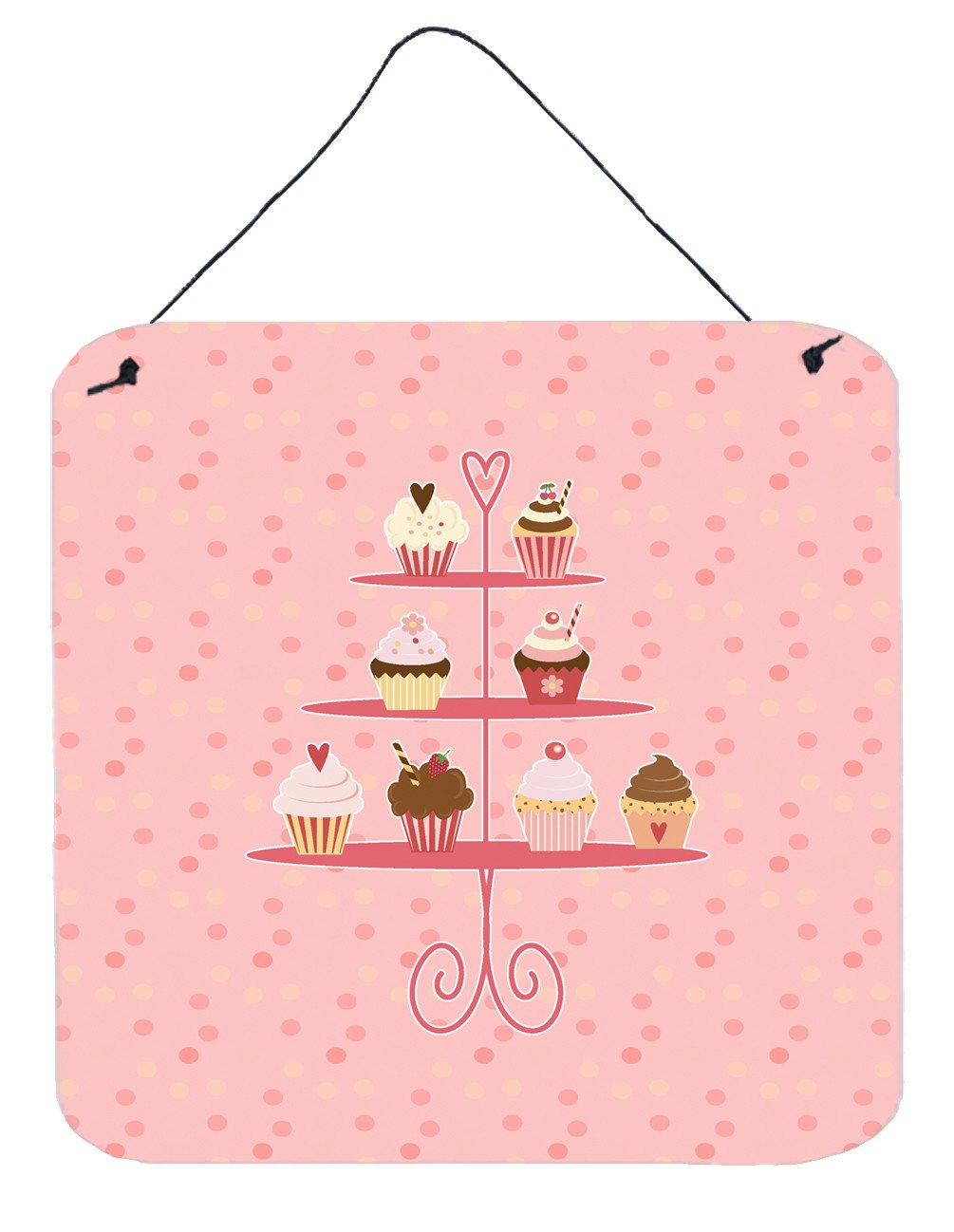 Cupcakes 3 Tier Pink Wall or Door Hanging Prints BB7274DS66 by Caroline's Treasures