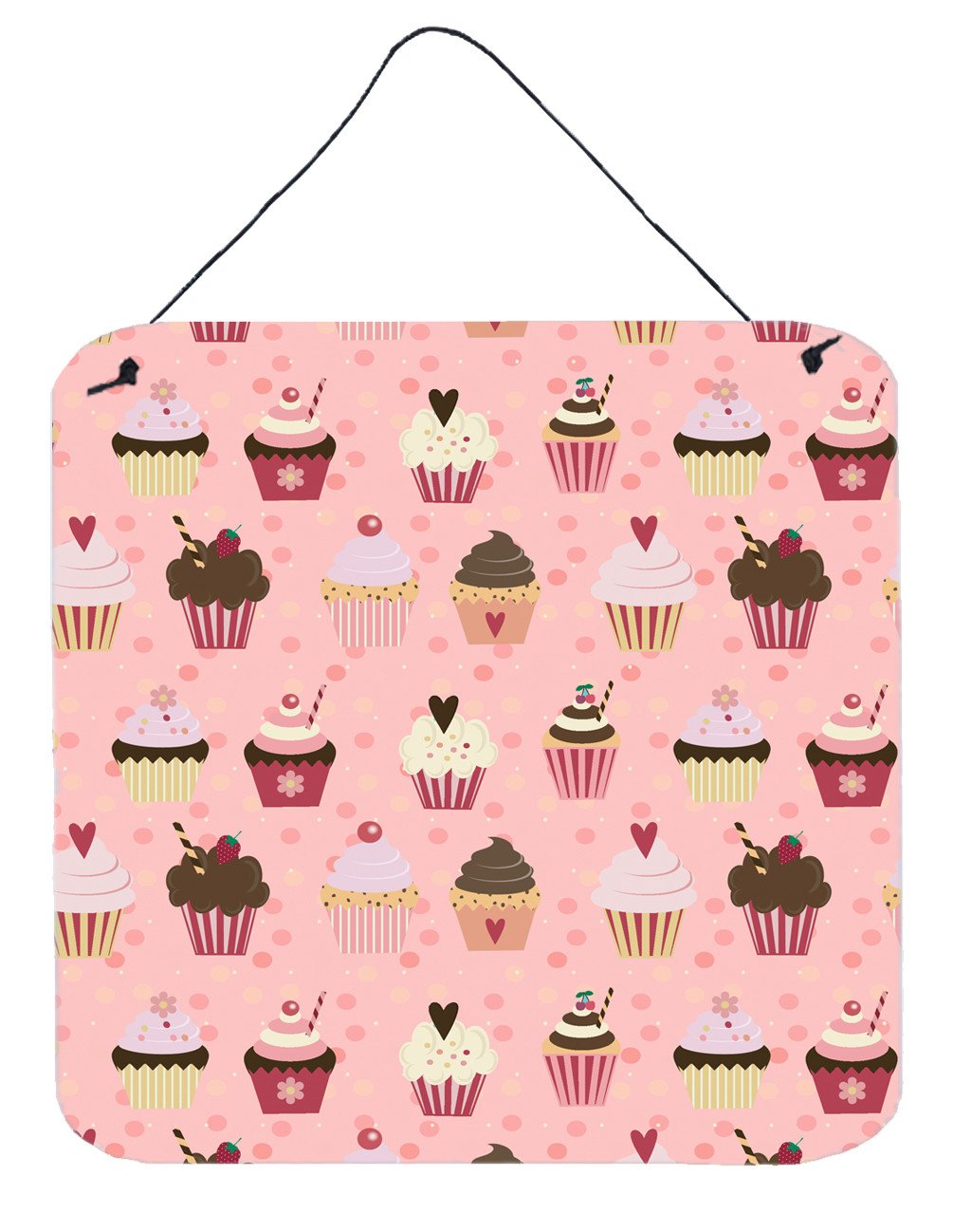 Cupcakes on Pink Wall or Door Hanging Prints BB7280DS66 by Caroline's Treasures