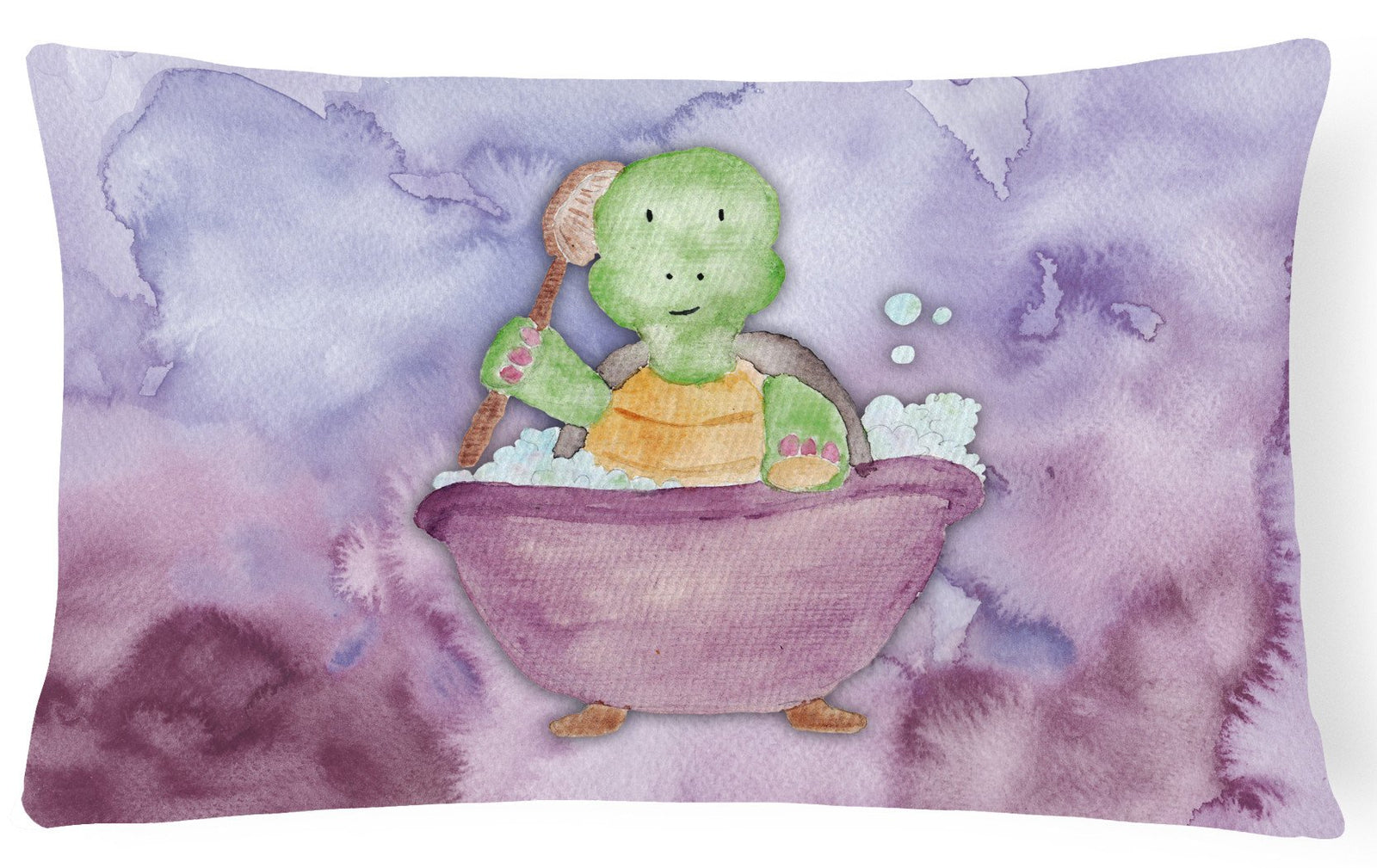 Turtle Bathing Watercolor Canvas Fabric Decorative Pillow BB7344PW1216 by Caroline's Treasures