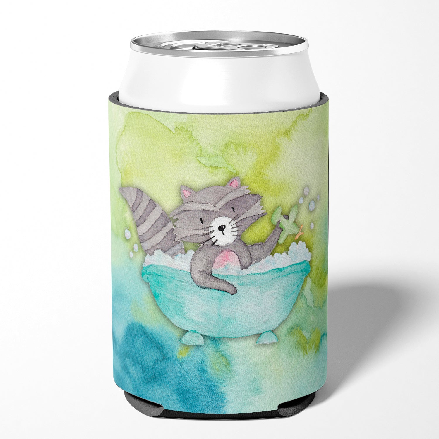 Raccoon Bathing Watercolor Can or Bottle Hugger BB7345CC