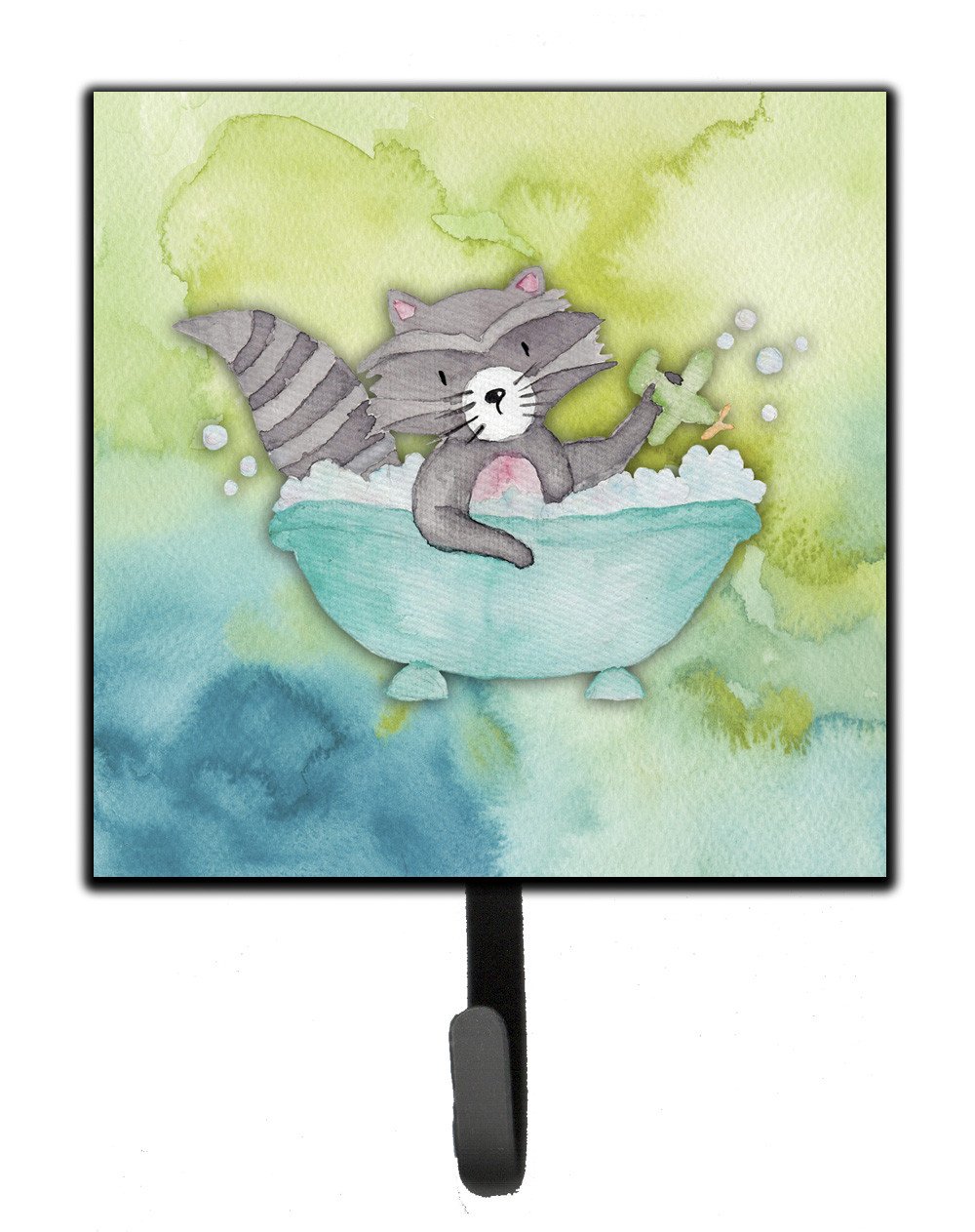 Raccoon Bathing Watercolor Leash or Key Holder BB7345SH4 by Caroline's Treasures