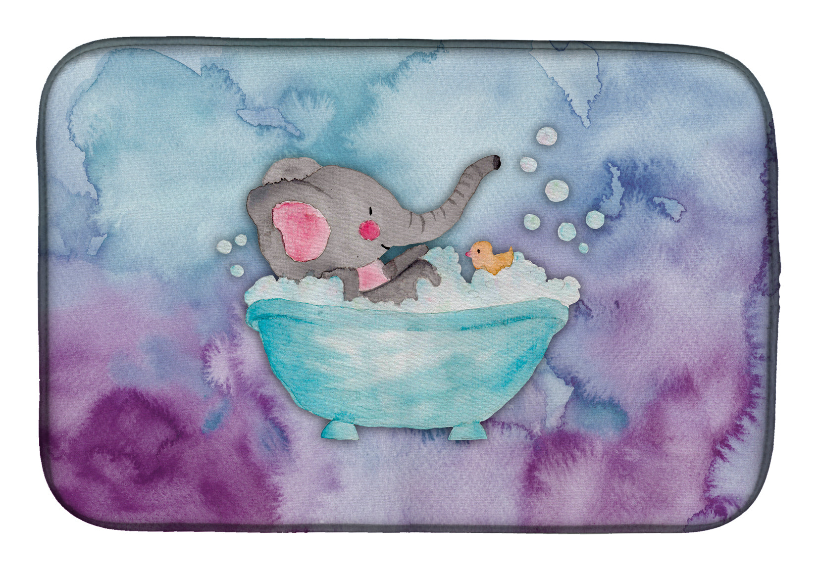 Elephant Bathing Watercolor Dish Drying Mat BB7346DDM
