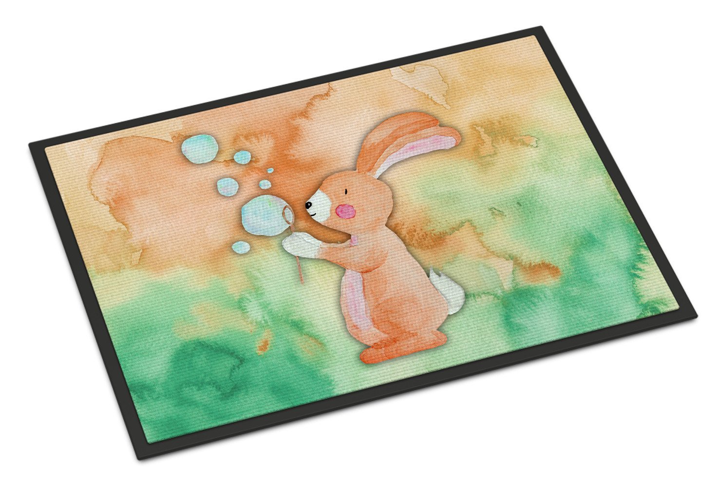 Rabbit and Bubbles Watercolor Indoor or Outdoor Mat 24x36 BB7349JMAT by Caroline's Treasures
