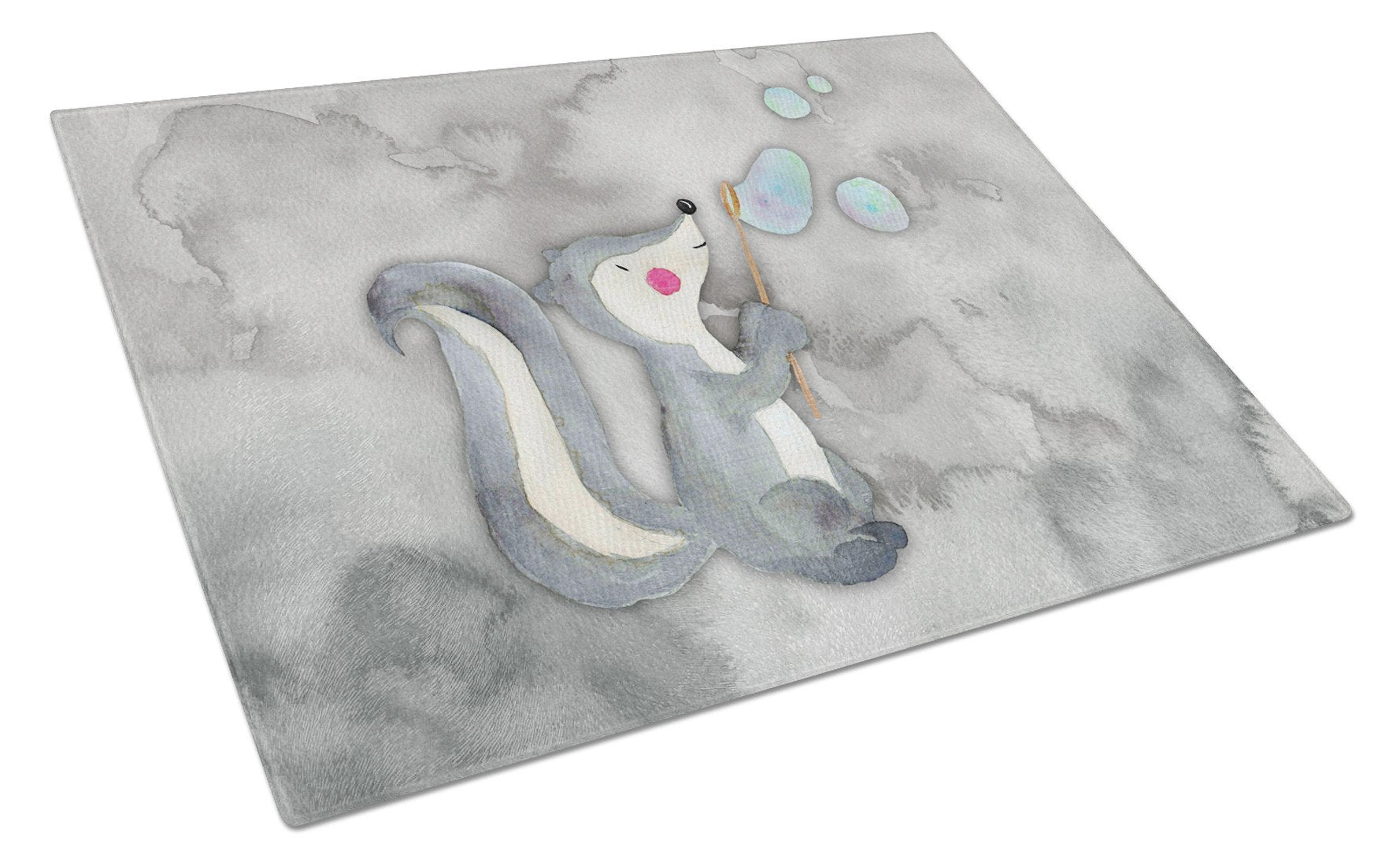 Skunk and Bubbles Watercolor Glass Cutting Board Large BB7352LCB by Caroline's Treasures
