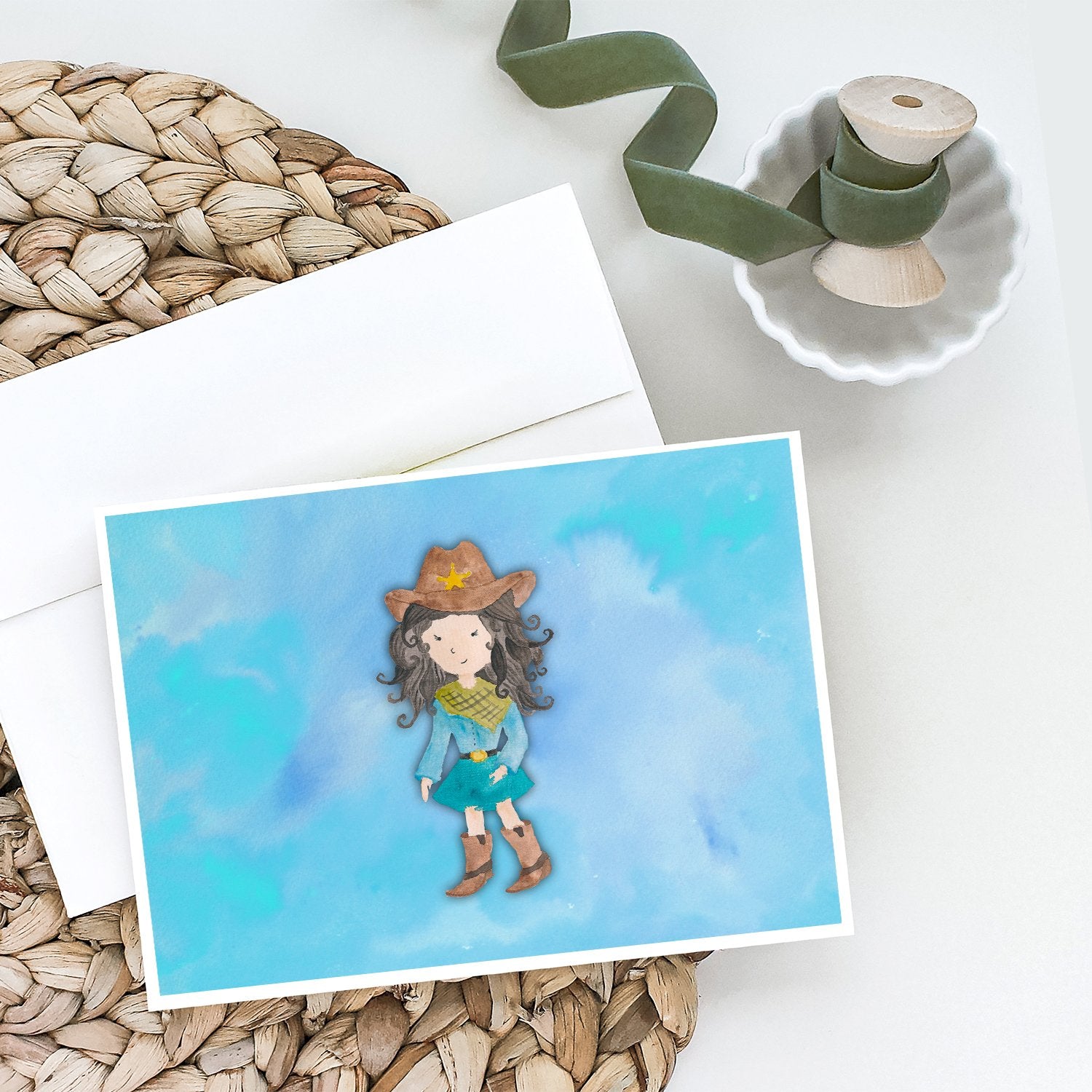 Buy this Cowgirl Watercolor Greeting Cards and Envelopes Pack of 8