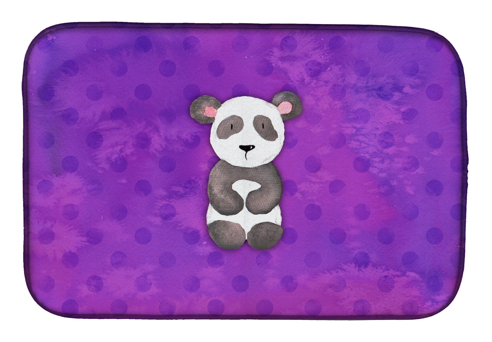 Polkadot Panda Bear Watercolor Dish Drying Mat BB7375DDM